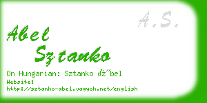 abel sztanko business card